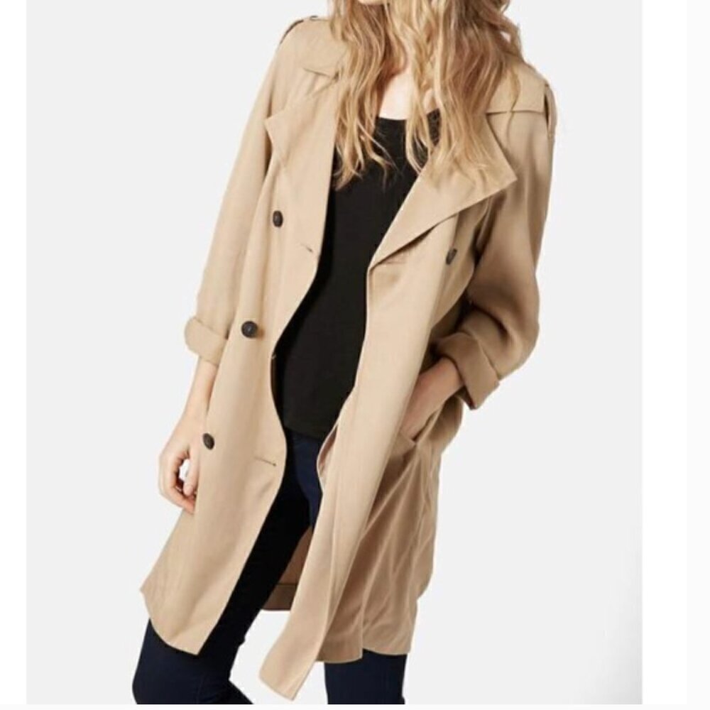 Topshop Lightweight Split Back Duster Coat Size U… - image 2